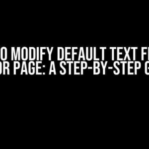 How to Modify Default Text Field in Razor Page: A Step-by-Step Guide